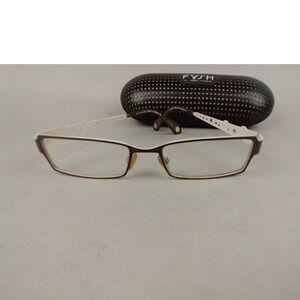 Fysh UK 3378 111 Brown White Rectangular Eyeglass Frames 52-18-135 with Case